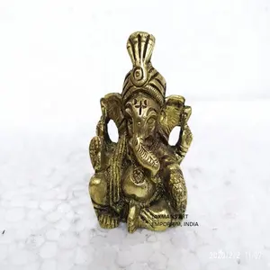 Латунная статуя бога Ганеша маленького размера
