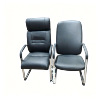 Chaise de bureau ergonomique en similicuir PU, pivotante, à dossier haut, pour dirigeant, avec base fixe, pour conférence et visiteur, vente en gros OEM