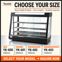 Vitrine chauffante de comptoir pour restaurant Youstar, présentoir chauffant électrique pour poulet frit