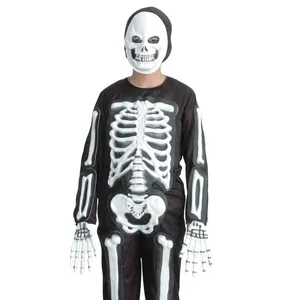 هالوين الاطفال زي العظام هيكل عظمي كامل الجسم قناع العظام الحفلة-HSG8504
