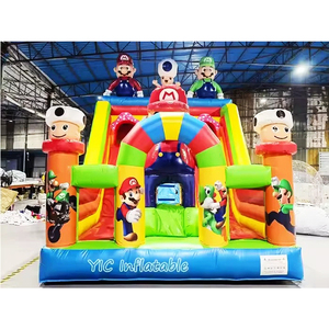 Château gonflable géant commercial sur le thème de Mario avec toboggan, combo arc-en-ciel, pour <span class=keywords><strong>la</strong></span> location événementielle et les entreprises de divertissement pour enfants - Product Image 1