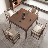 Nouvelle table à manger carrée en bois massif chinois avec jeu de cartes et jeu d'échecs des Huit Immortels, design moderne, montage facile