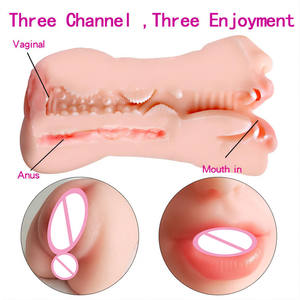 ディープスロート口人工猫膣ポケット3 in 1男性オナニーカップ男性用セックスおもちゃ - Product Image 4