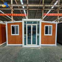 Villa Modulaire Préfabriquée de Luxe à Toit Plat Esthétique, Conteneur Extensible à Double Aile avec Salle de Bain, 2 ou 3 Chambres