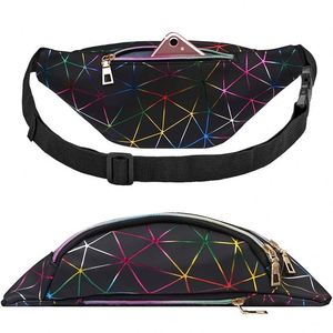 Men Women Waist <b>Bag</b> Holographic Fanny Pack With PU Leather Shiny Belt <b>Bags</b> for Travel <b>Party</b> Sports Running Hiking - Product Image 3