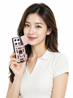Étui de téléphone antichoc avec anneau magnétique et béquille pour Motorola Moto Signature 5G, coque arrière en TPU et PC avec protection coulissante pour l'appareil photo
