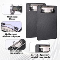 Petits porte-documents A5 en plastique, mini porte-documents noir avec clip discret pour enseignants et étudiants, fournitures de bureau
