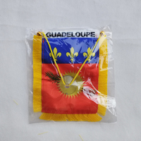 Mini drapeau fanion en satin 4 ''x 6'' imprimé des deux côtés drapeau de pays de voiture Guadeloupe