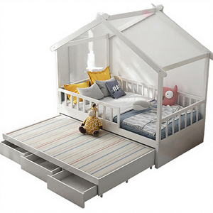 Juego de Muebles de Madera Contemporáneos <span class=keywords><strong>Montessori</strong></span> para Dormitorio Infantil, Diseño de Casa con Cajones, Individual/<span class=keywords><strong>Doble</strong></span>, Venta al por Mayor - Product Image 3