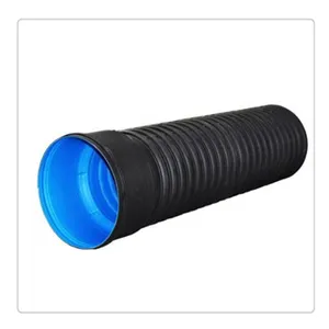 קיר כפול באיכות גבוהה פנים חלק HDPE גלי 12 18 אינץ' צינור סתימה מפלסטיק לניקוז