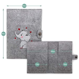 Ricamo personalizzato orso carino mamma incinta Impfpass tedesco copertura passaporto madre feltro Mutterpass per <span class=keywords><strong>foto</strong></span> ad ultrasuoni - Product Image 5