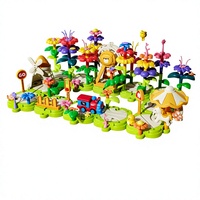 Collection de modèles en ABS lisse, épais et inodore pour décoration intérieure, circuit de fleurs à double scénario, jouet d'assemblage pour le développement de la pensée spatiale des enfants