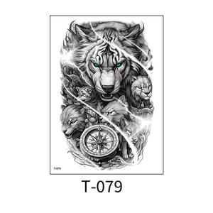 Pegatinas <span class=keywords><strong>de</strong></span> <span class=keywords><strong>tatuaje</strong></span> <span class=keywords><strong>de</strong></span> brazo <span class=keywords><strong>de</strong></span> flor <span class=keywords><strong>de</strong></span> Animal personalizadas impermeables <span class=keywords><strong>para</strong></span> hombres y mujeres tatuajes temporales <span class=keywords><strong>de</strong></span> León, dragón, Lobo, tigre coloridos Jiangmei - Product Image 3
