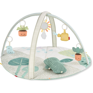 Tapis de jeu pour le développement des compétences et des sensibilités précoce avec 4 jouets sensoriels détachables, aire de jeu pour bébé et tapis d'activités - Product Image 1