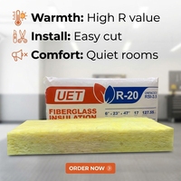 Laine de verre isolante thermique de haute qualité, ignifuge, conforme à la norme canadienne ASTM C518, R15, 3,5 pouces, pour les murs des bâtiments à ossature bois