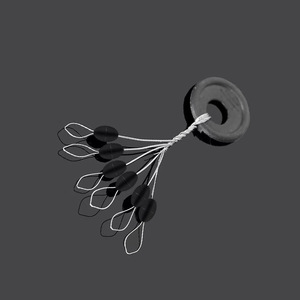 Venta al por mayor OEM: Topes de goma elásticos de alta calidad para pesca, tipo cilindro negro 6 en 1, tipo oliva, para flotadores de pesca. - Product Image 3
