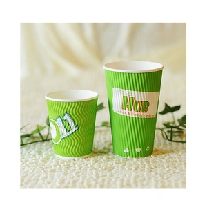 Gobelet en papier ondulé 3 plis jetable avec couvercle, impression <span class=keywords><strong>de</strong></span> logo personnalisée, 8oz, 12oz, 16oz, pour boissons chaudes à base d'eau, café, thé - Product Image 6