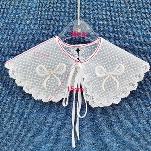 Nuevo diseño al por mayor <span class=keywords><strong>Organza</strong></span> bordado Diseño Camiseta cuello ahueca hacia fuera la flor atar hasta el cuello <span class=keywords><strong>de</strong></span> encaje - Product Image 3