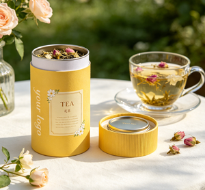 Boîte cylindrique en papier kraft écologique personnalisée avec couvercle en aluminium et doublure anti-humidité pour contenants de thé aux herbes et de café - Product Image 4