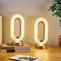 Lampe de nuit LED tactile à changement de couleur rechargeable en forme de lune et d'étoile en cristal 3D pour la décoration de chambre à coucher, cadeau de dropshipping