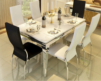 Chaise de salle à manger blanche chromée tables de salle à manger modernes 6 chaises meubles salle à manger table à manger ensemble de 4 chaises