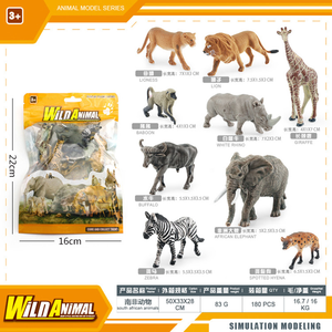 TOMMABO Modelos de animales de América del Sur <span class=keywords><strong>3D</strong></span> Plástico sólido Modelo de PVC León Jirafa Elefante Cebra Selva salvaje Figuras de animales Juguetes - Product Image 4