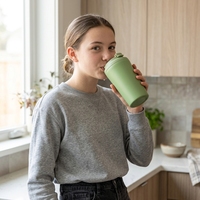Mug à café en acier inoxydable 350 ml 12 oz, acier inoxydable de qualité alimentaire, double paroi, isolation sous vide, couvercle anti-fuite