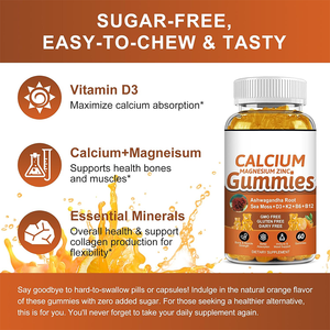 Gomitas Veganas Complejas de Marca Privada OEM al por Mayor, Glicinato de <span class=keywords><strong>Magnesio</strong></span>, Calcio, Potasio, Vitamina D, B6 <span class=keywords><strong>para</strong></span> Adultos - Product Image 2