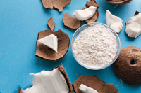 Poudre de coco déshydratée hydrosoluble faible en gras en gros, marque privée