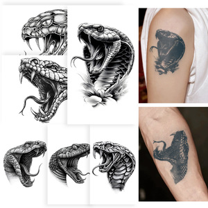 <span class=keywords><strong>Tatuaje</strong></span> temporal de cabeza de <span class=keywords><strong>serpiente</strong></span> impermeable y a prueba de sudor <span class=keywords><strong>tatuaje</strong></span> semipermanente dura 2 semanas <span class=keywords><strong>brazo</strong></span> de hierbas realista - Product Image 1