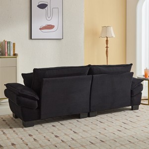 Sofá Cama Loveseat Moderno de Corduroy con Asientos Profundos, Convertible, con Cojines Tapizados para Sala de Estar, Dormitorio, Hotel, Villa - Product Image 3
