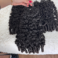 Extensions de cheveux humains bouclés birmanes 12A, sans nœuds, pré-séparées, noires naturelles, légères et réutilisables pour crochet