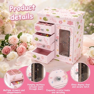 Carillon a Manovella Grande a Forma di Fiore - Regalo Ecologico in MDF per Bambini per Feste e Compleanni con Canzone di Buon Compleanno - Product Image 2