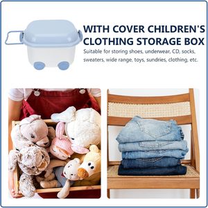 Boîte de rangement en plastique durable de bonne qualité en forme de voiture colorée Conteneurs de stockage de jouets pour enfants Bacs avec roues et poignées - Product Image 5