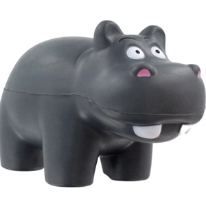 Custom Logo Promotional Gifts Hippo Shape Soft Toy Stress <b>Ball</b> PU Foam <b>Squeeze</b> <b>Ball</b> - Product Image 3