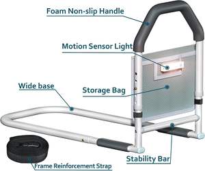 Höhen verstellbare Sicherheits betts chiene-mit Motion Light & Storage Pocket Handlauf geländer am Bett für ältere Menschen - Product Image 3