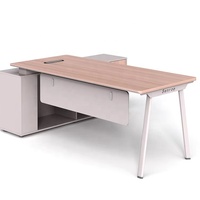 Bureau de travail double avec cloison, poste de travail moderne 2-4 places avec armoire de rangement, table de travail ergonomique