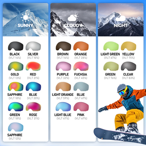 Masque de ski tendance avec verres cylindriques, monture en plastique de haute qualité, sangle réglable, protection UV400, verre anti-buée, pour l'extérieur - Product Image 6
