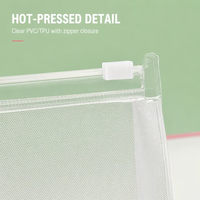 Sac cosmétique transparent en PVC avec logo personnalisé, fermeture éclair, autoportant, étanche, pour le stockage d'échantillons, vente en gros