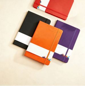 Carnet en cuir gaufré avec logo, format A4, A5, A6, pages intérieures à pois, fermeture élastique, idéal pour les entreprises - Product Image 4