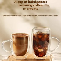 Mug en verre borosilicate à double paroi résistant aux hautes températures, style japonais, couleur unie, isolant thermique pour la maison