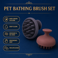 Brosse de bain pour animaux de compagnie en silicone, brosse de toilettage pour la douche, outil de massage et de démêlage pour chiens, chats, chiots et chatons