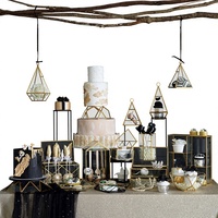 Boîtes de présentation de bijoux en gros, formes géométriques, boîte à bijoux en verre miroir pour mariage