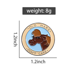 Cũ mare không chăm sóc men pins phim hoạt hình ngựa động vật Trâm ve áo huy hiệu Ba lô quần áo trang sức quà tặng cho bạn bè bán buôn - Product Image 6