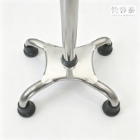 GENTAI MEDICAL Canne quadruple en acier inoxydable avec base remplaçable, hauteur réglable et poignée ergonomique, garantie 1 an pour personnes âgées