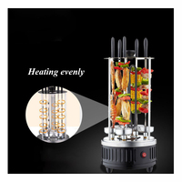 Grill électrique vertical rotatif automatique, barbecue à chauffage uniforme de table à 360 degrés, four à broche rotatif sans fumée