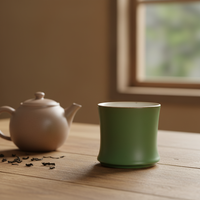Tasse à thé vert moderne en céramique et porcelaine, motif bambou, base cylindrique en forme de pamplemousse, haute, résistante à la chaleur, idéale comme cadeau d'affaires