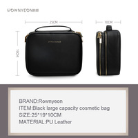Tas Kosmetik Rownyeon Nice Eco South Custom Pu Korea Beauty, Tas Makeup Desainer Multi Kompartemen, Set Tas Kosmetik Perawatan Kulit