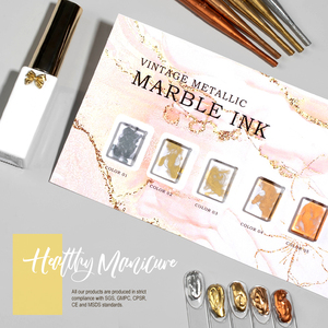 طلاء أظافر جل مخصص للرسم بتأثير الألوان المائية المتفتحة والمعدنية الرخامية القديمة لطلاء الأظافر بالأشعة فوق البنفسجية - Product Image 5