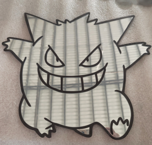 Miroir mural décoratif en acrylique argenté de style moderne, personnalisé, pour la maison, l'hôtel, écologique, dessin animé, art, style moderne, Chrome Hearts - Product Image 1